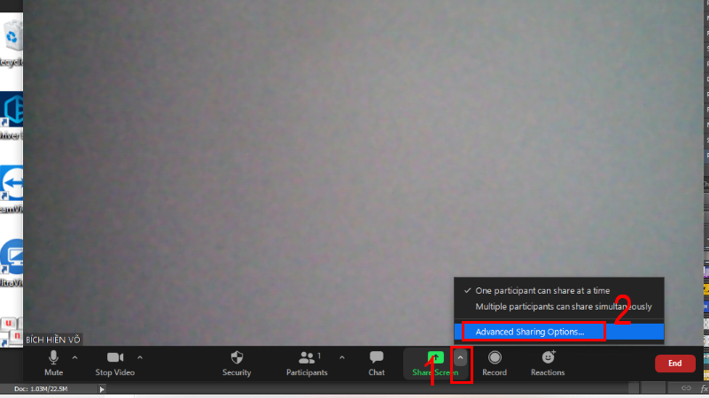 T&ugrave;y chỉnh chia sẻ m&agrave;n h&igrave;nh